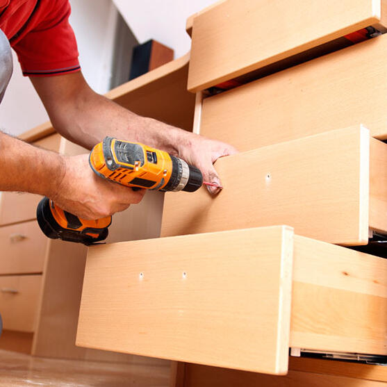 Professional assembly and secure installation of furniture, tailored to your space for a clean, functional result.